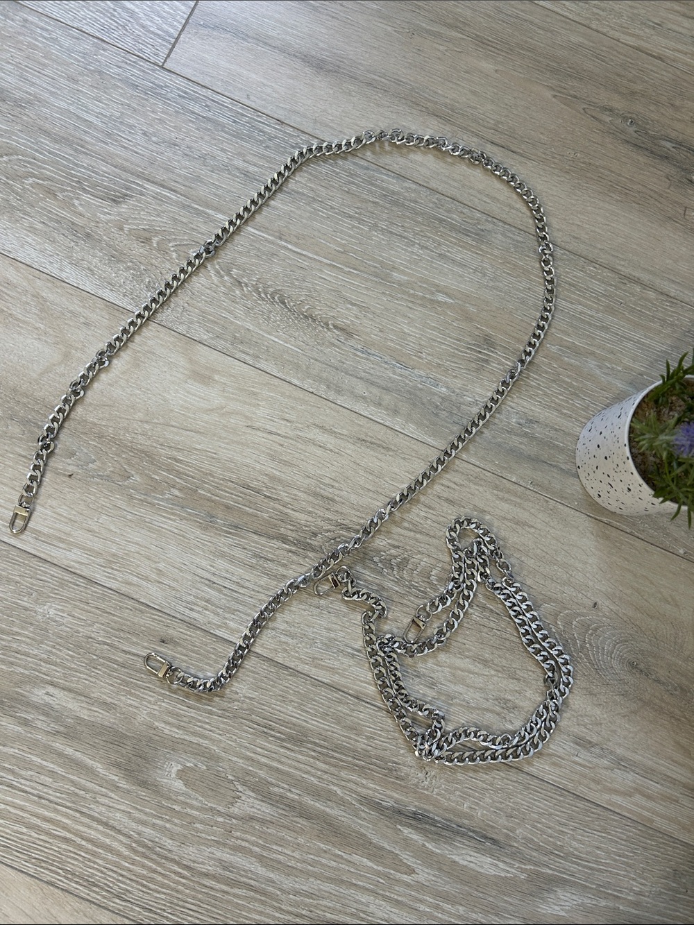 Silver Chain Crossbody/Shoulder Straps (Set of 2) Drop 24 inches - Picture 2 of 5